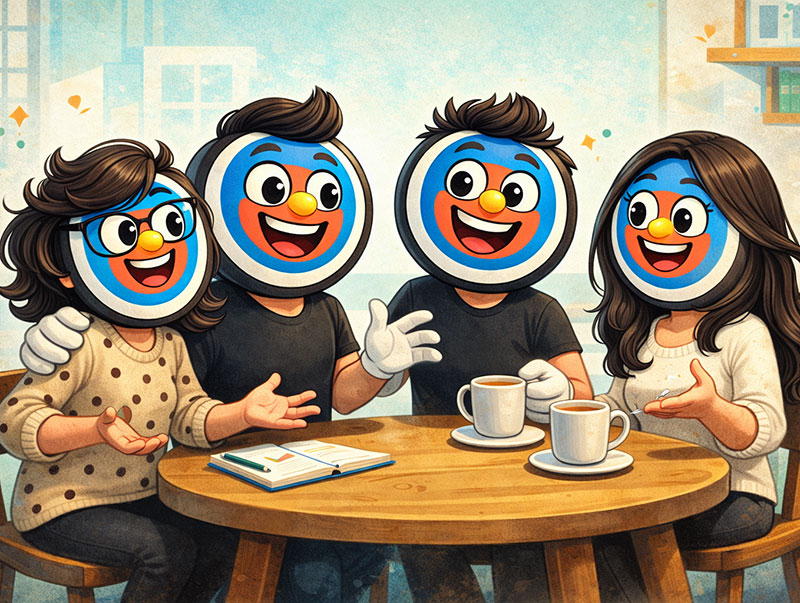 Equipo de retos en una mesa de trabajo