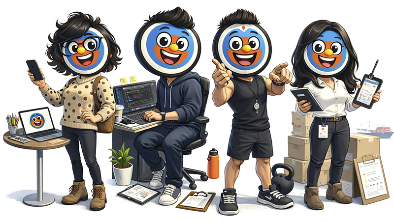 Equipo con sus profesiones